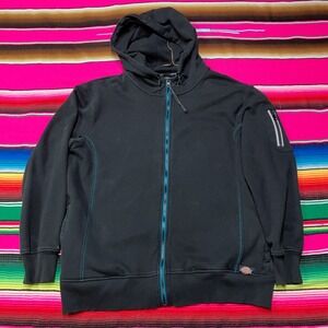 💣💥‎ BLOWOUT: Dickies Hoodie Men's Large Black Blue Zipper Full Zip Mock Neck